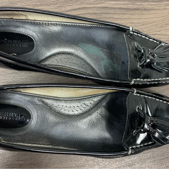 Sperry Top Sider Brant Point Black Patent Leather Tassel Loafers 9.5M - Picture 2 of 11